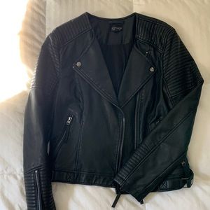 Topshop faux-leather jacket